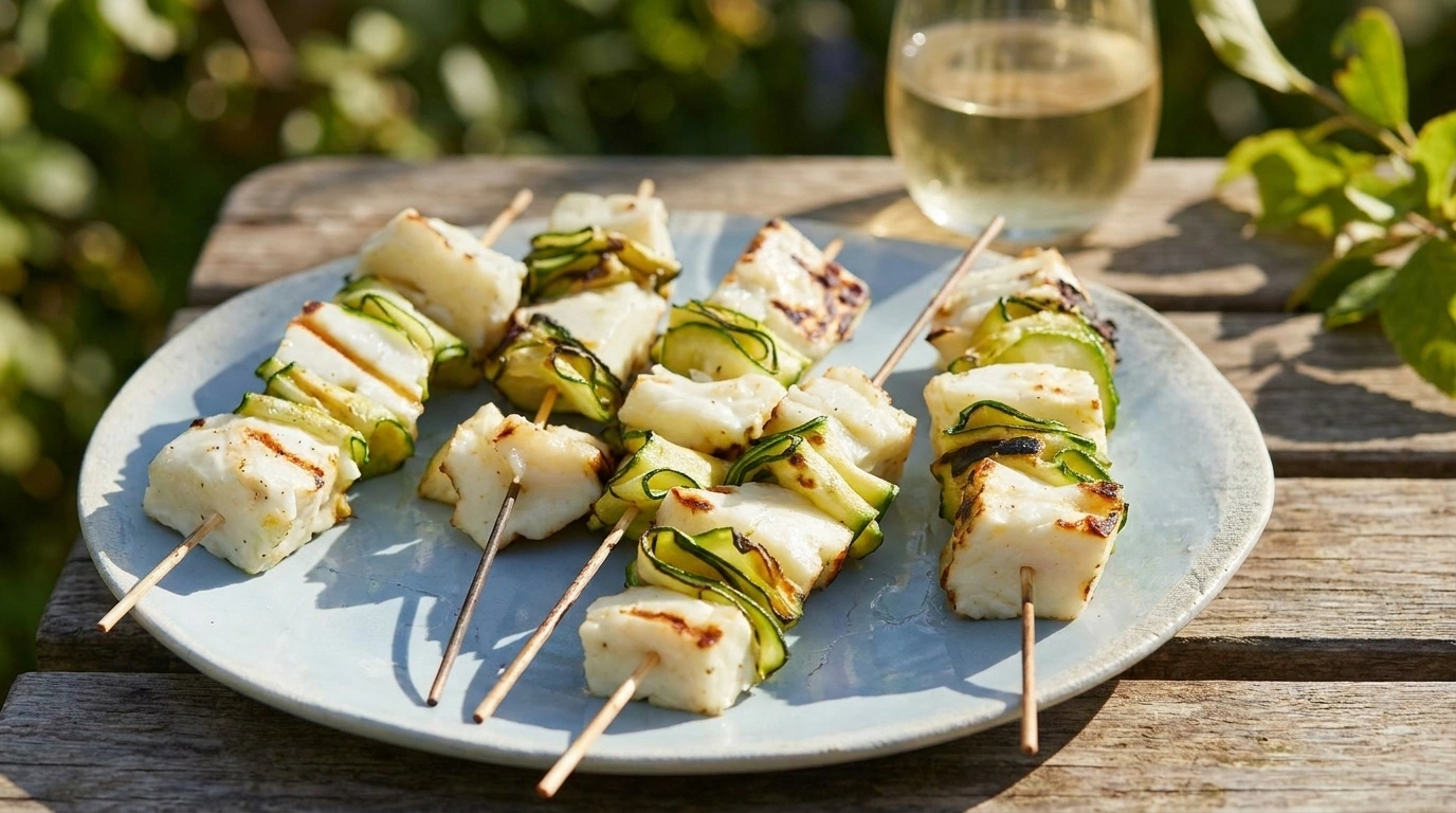Halloumispett med zucchini